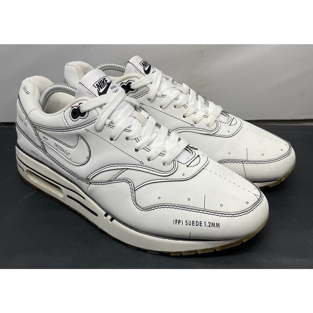 Nike Air Max 1 Sketch To Shelf White Outlined Shoes Mens Size 11 FAST SHIP